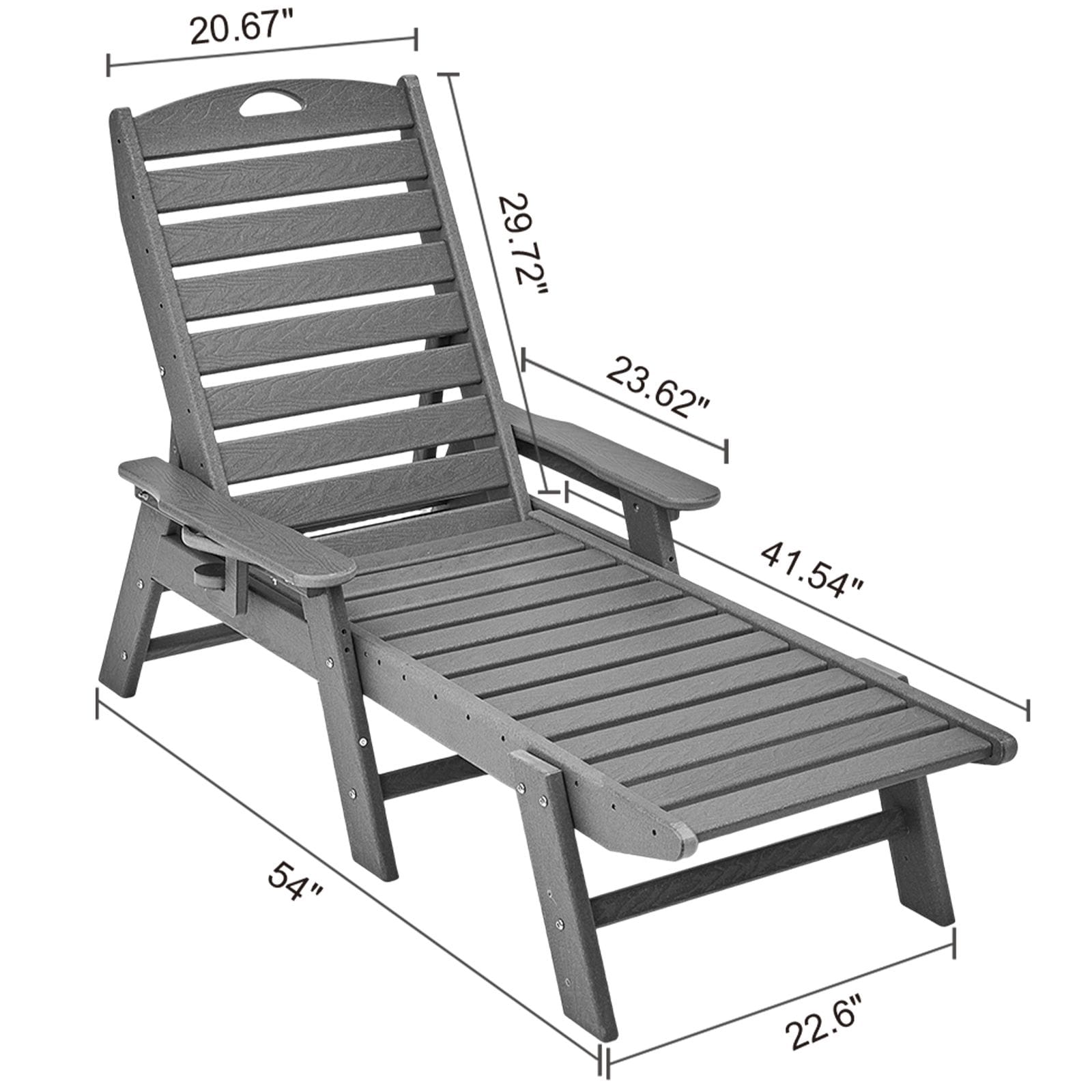 Outdoor Chaise Lounge 6 Position