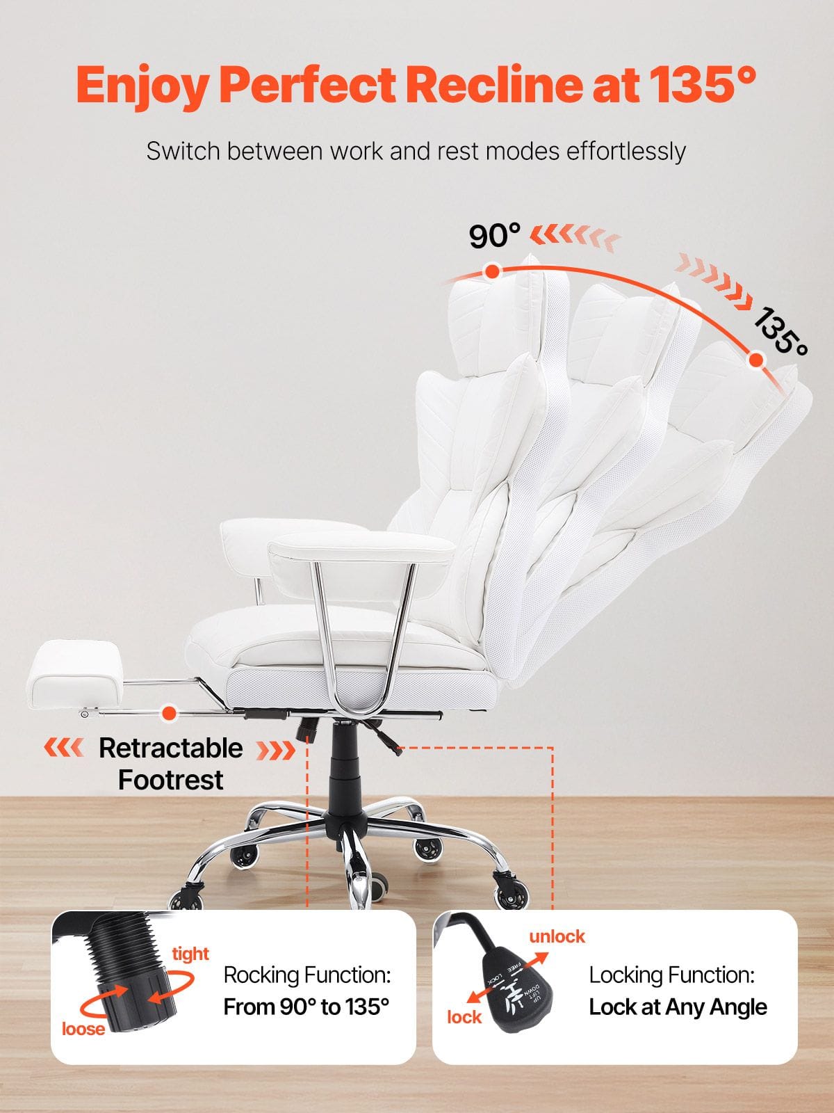 Office Chair Recliner White double