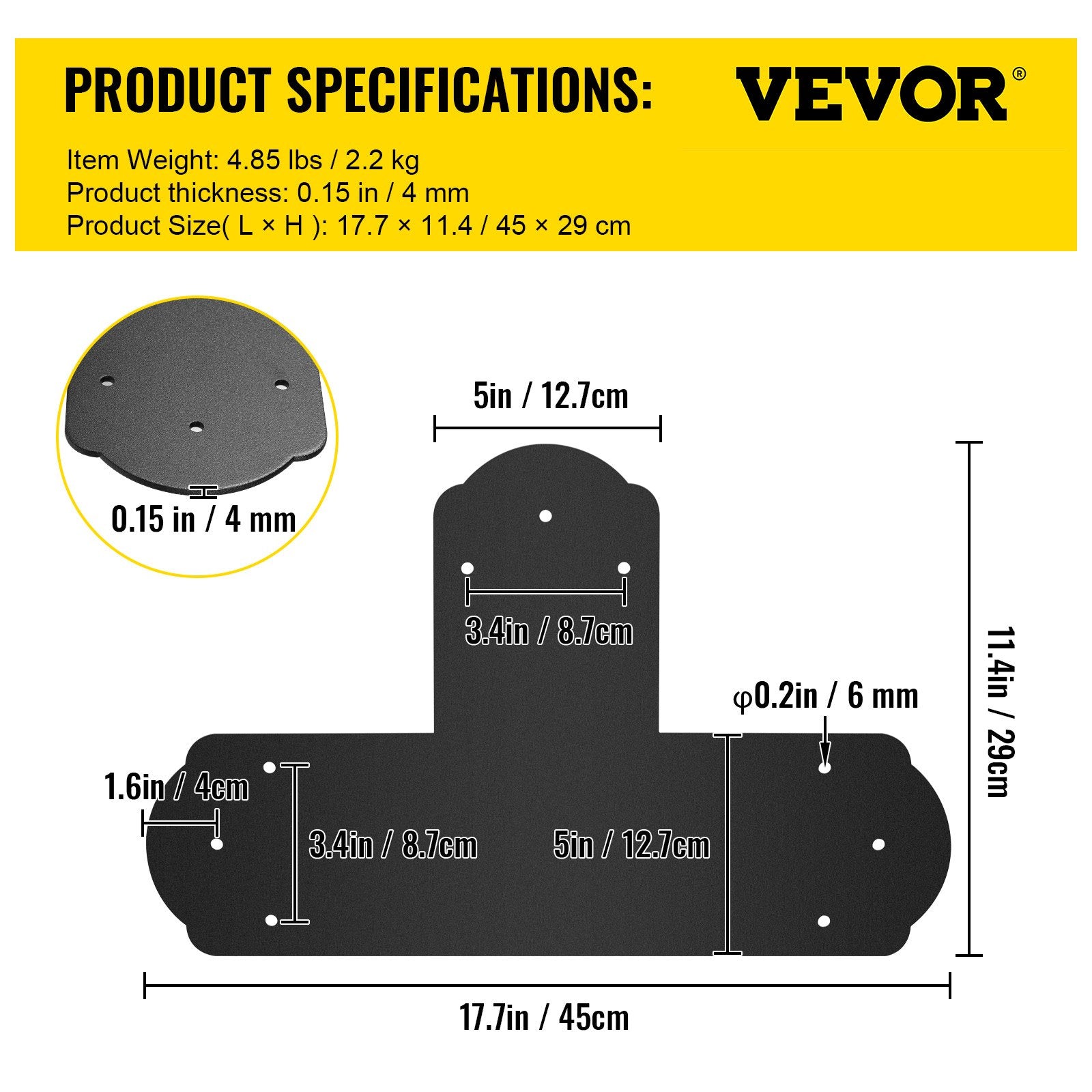 Beds & Bed Frames - Black T Mending Plate T-Shape 8 Pcs 6 Flat Connector Post To Beam