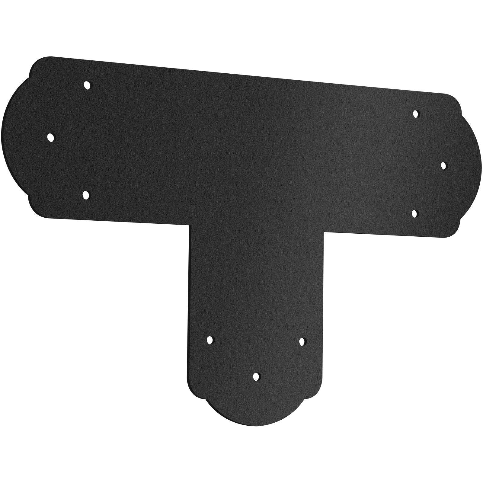 Black T Mending Plate T-Shape 8 Pcs 6 Flat Connector Post To Beam | 8 Pcs