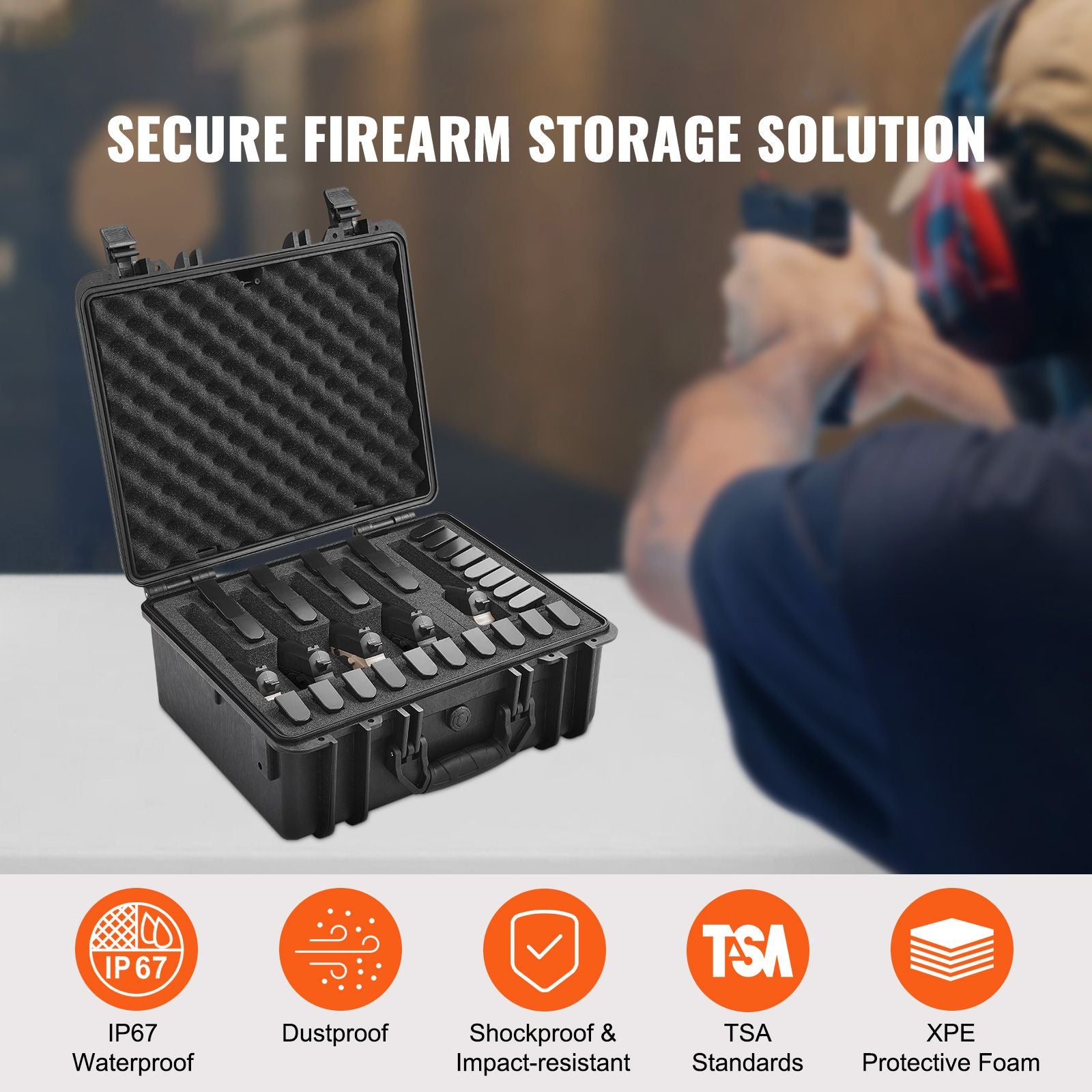 Pistol Case Waterproof Lockable