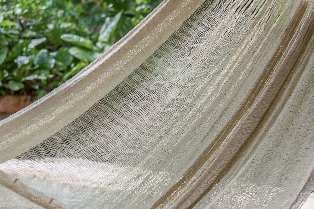 Queen Size Super Nylon Mexican Hammock In Cream Colour