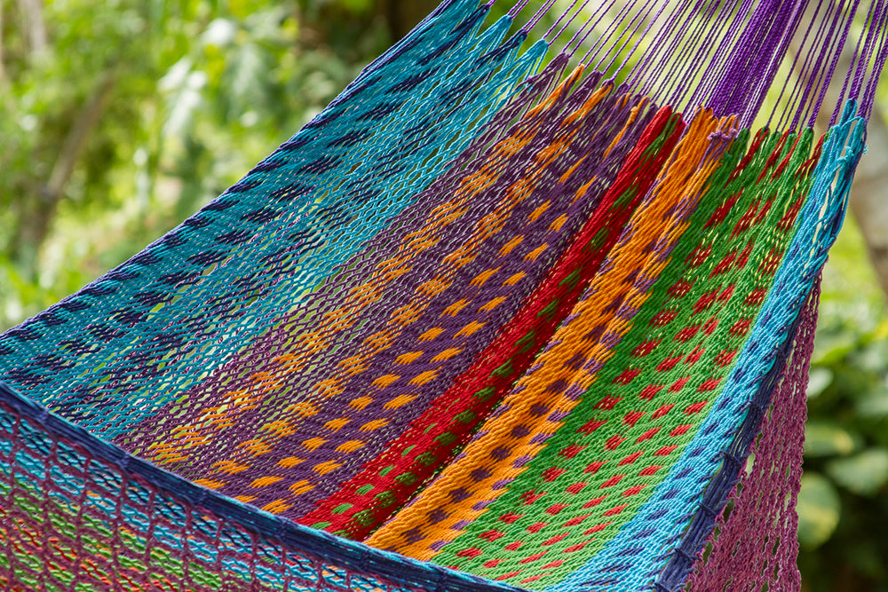 Cotton Hammock With Crocheted Tassels - King Size Colorina