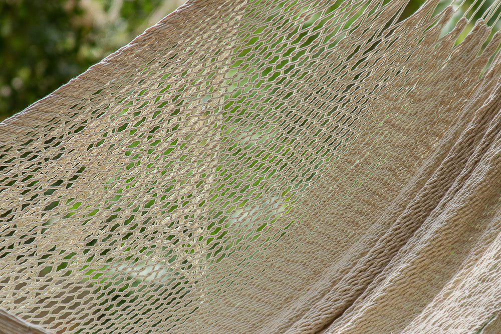 Cotton Hammock With Crocheted Tassels - King Size Marble