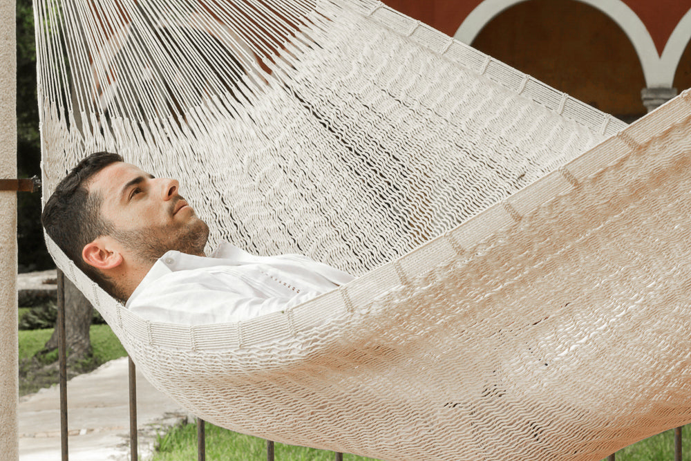 Outdoor Undercover Cotton Hammock King Size Marble