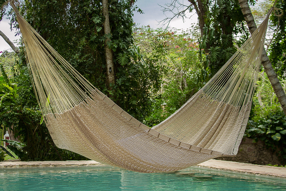 Outdoor Undercover Cotton Hammock King Size Marble