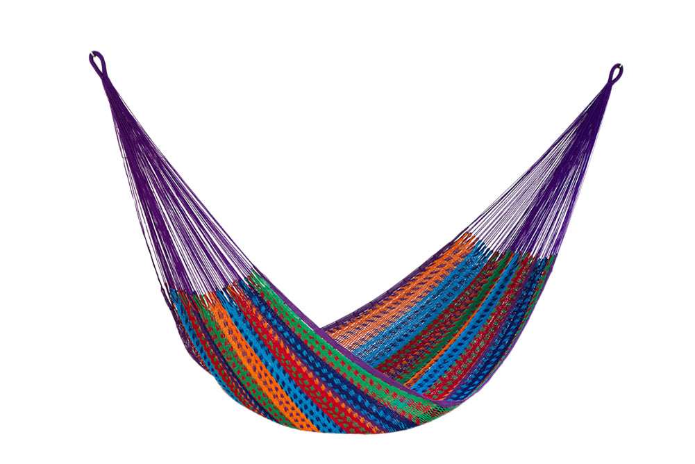 Queen Size Outdoor Cotton Mexican Hammock in Colorina Colour