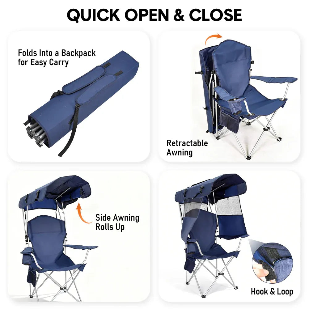 Foldable Outdoor Chair Shade 86x52cm