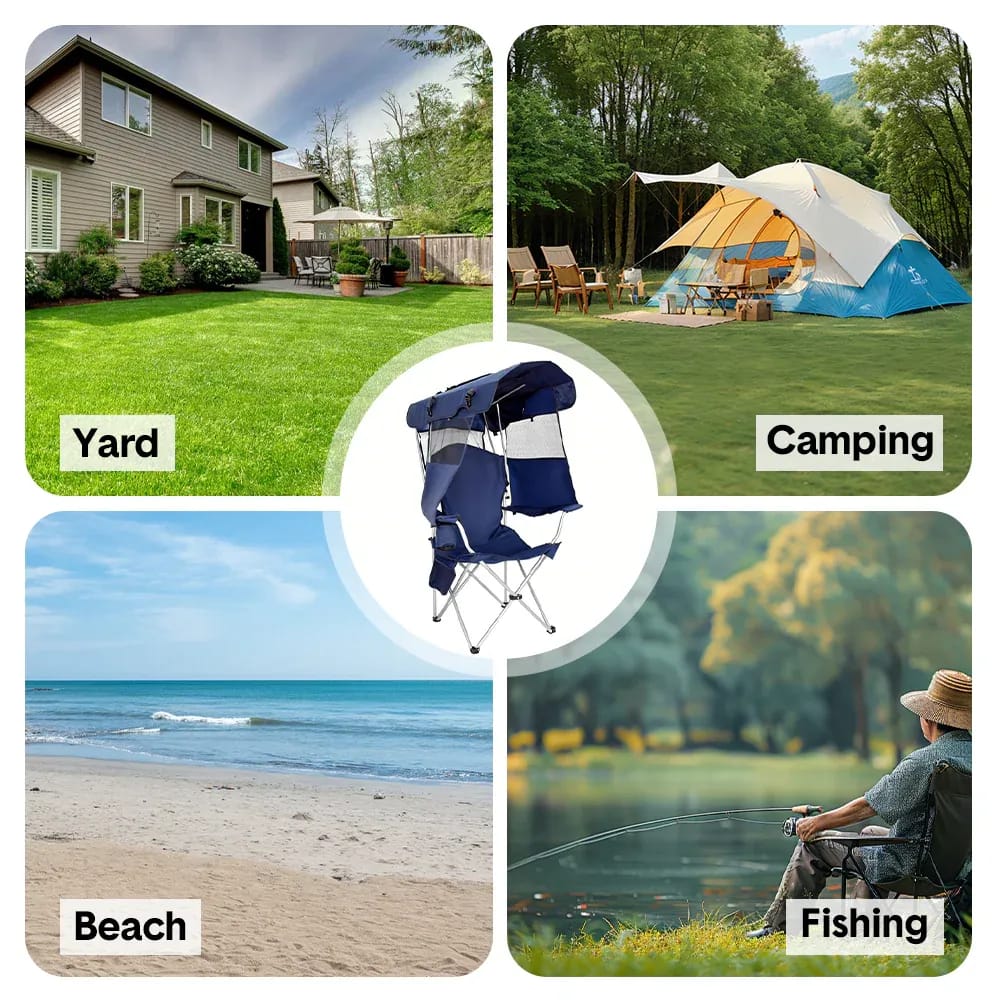 Foldable Outdoor Chair Shade 86x52cm