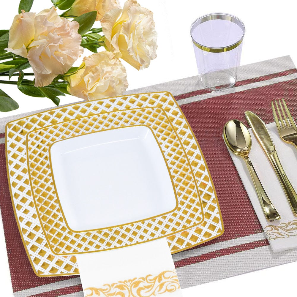 Gold Disposable Dinnerware Set