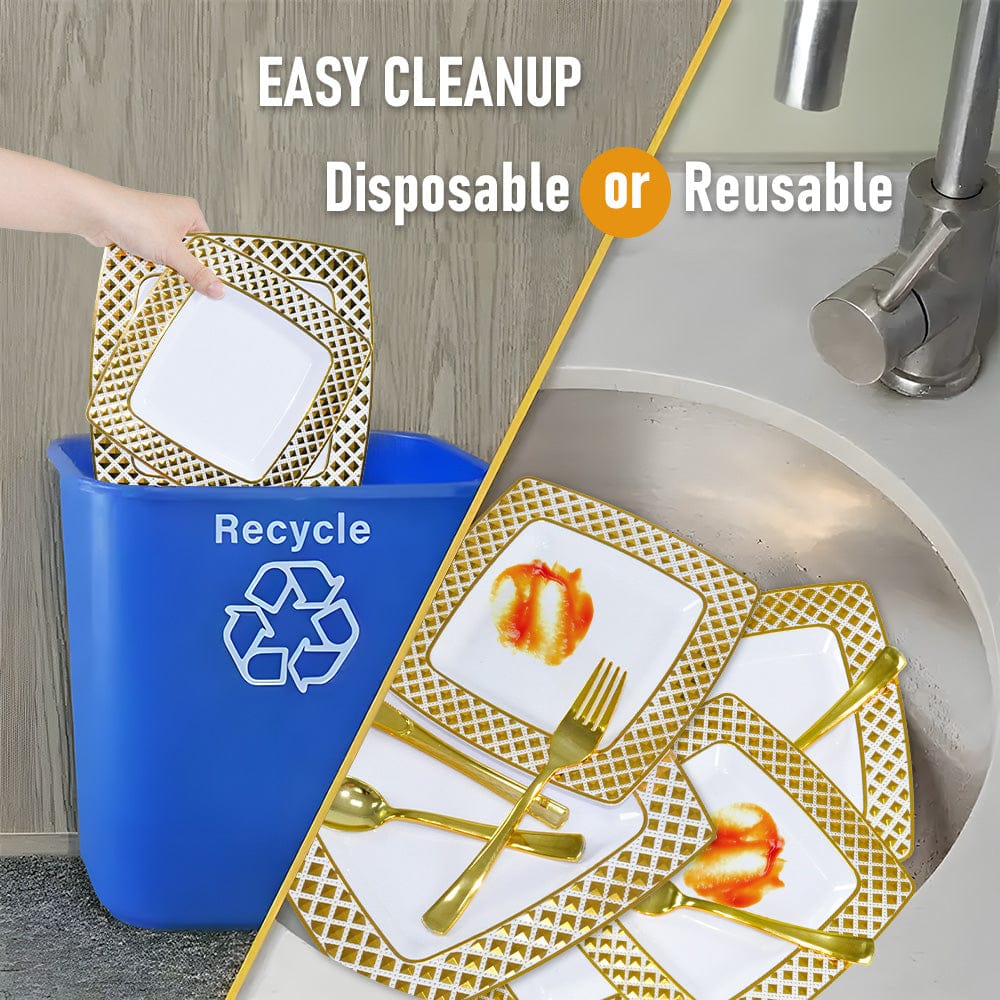 Gold Disposable Dinnerware Set