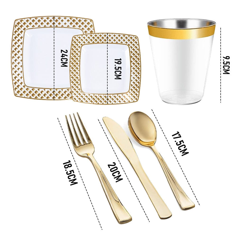 Gold Disposable Dinnerware Set