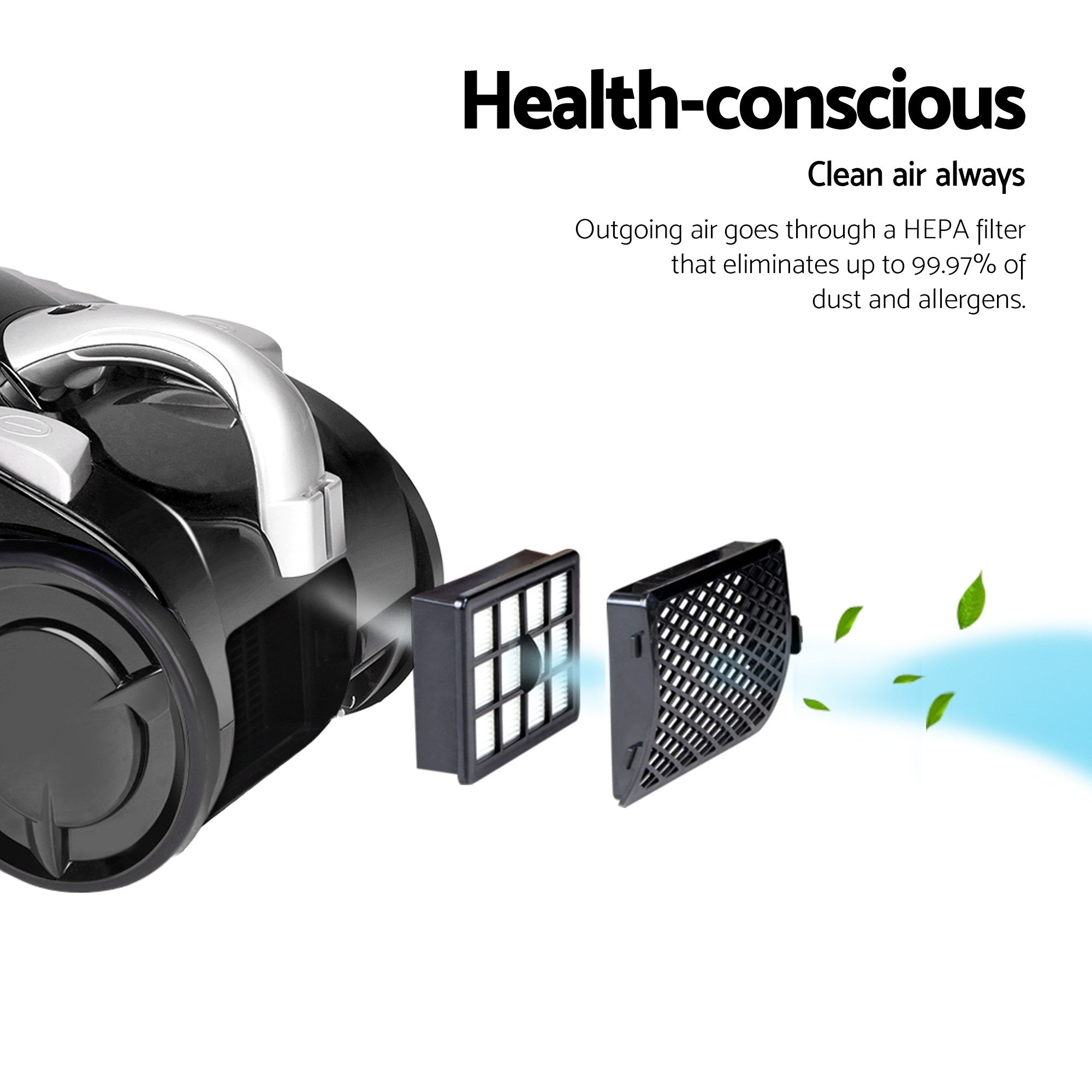 2200W Bagless Vacuum Cleaner Black