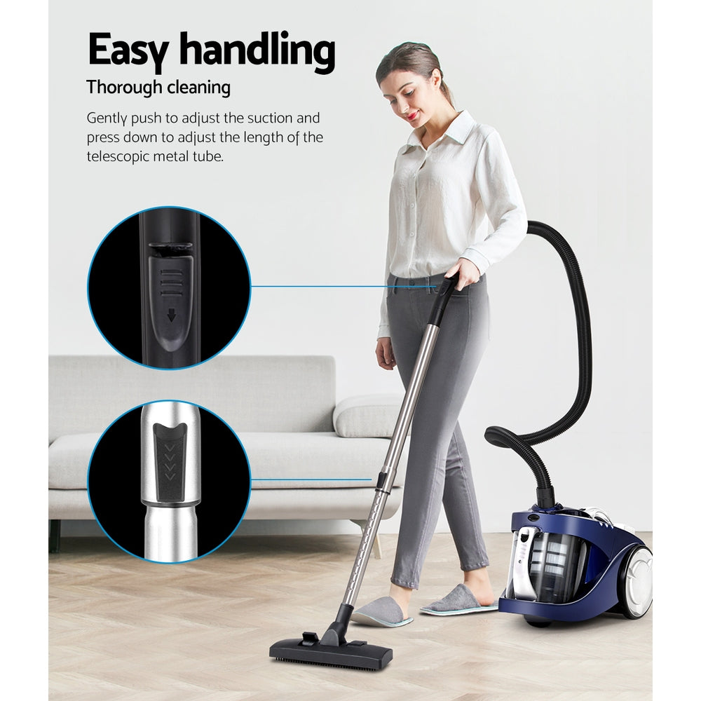 Vacuum Cleaner Bagless Cyclone Cyclonic Home Car 2200W Blue