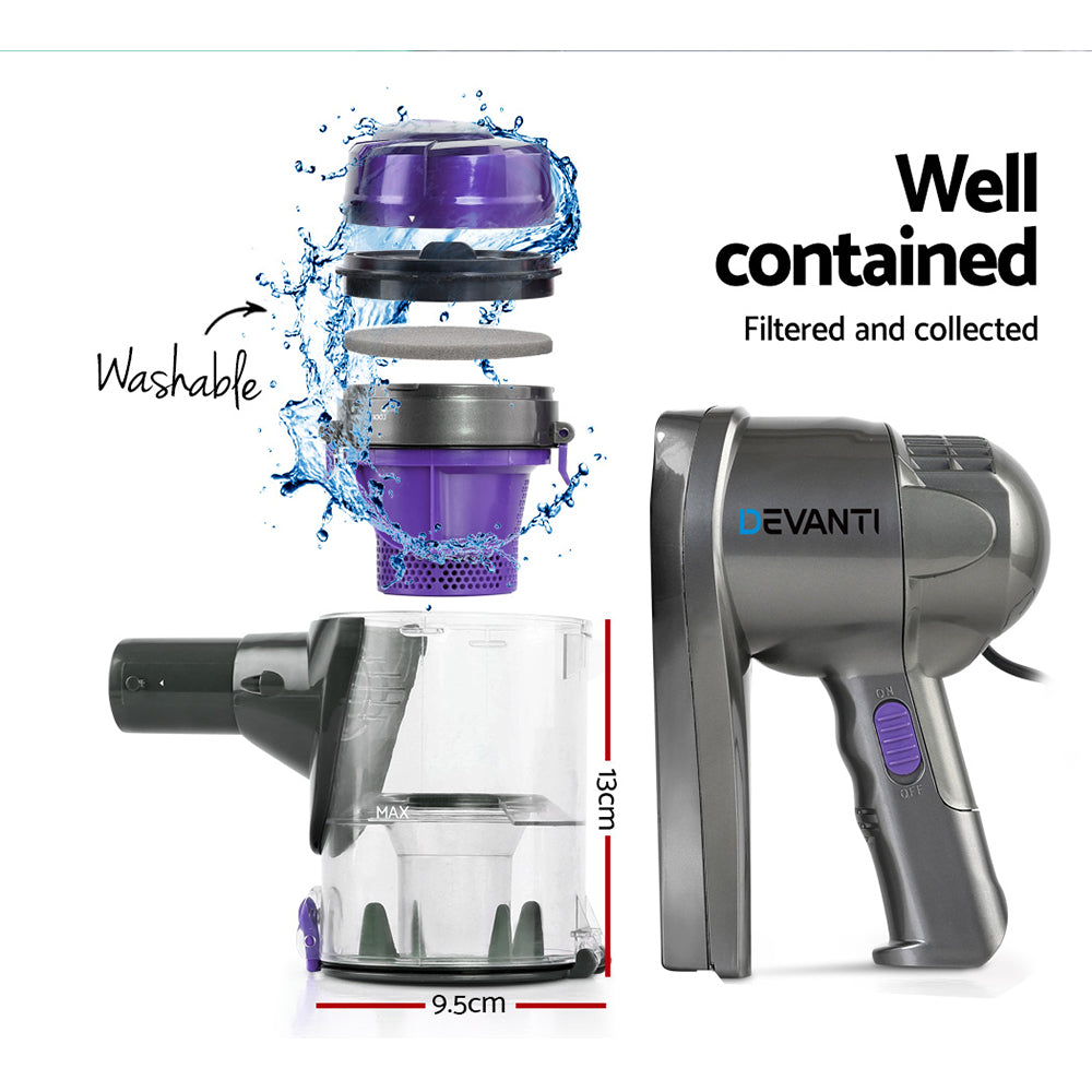 Powerful Purple Corded Stick Vacuum Cleaner - 450W