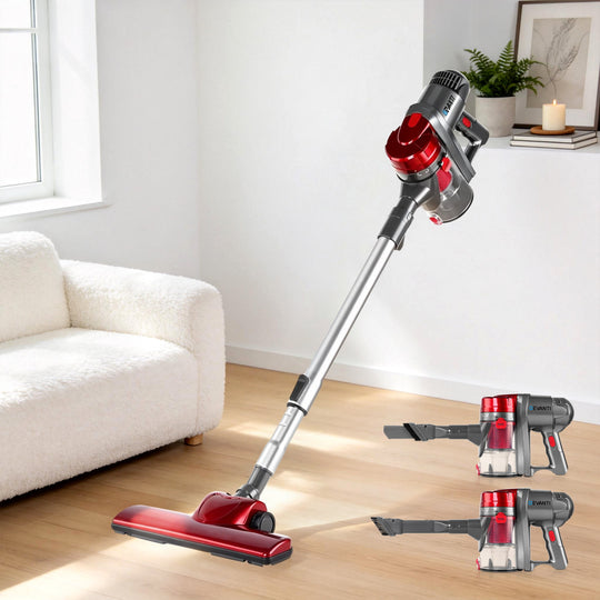 Devanti Corded Handheld Bagless Vacuum Cleaner - Red and Silver - Stick Vacuums