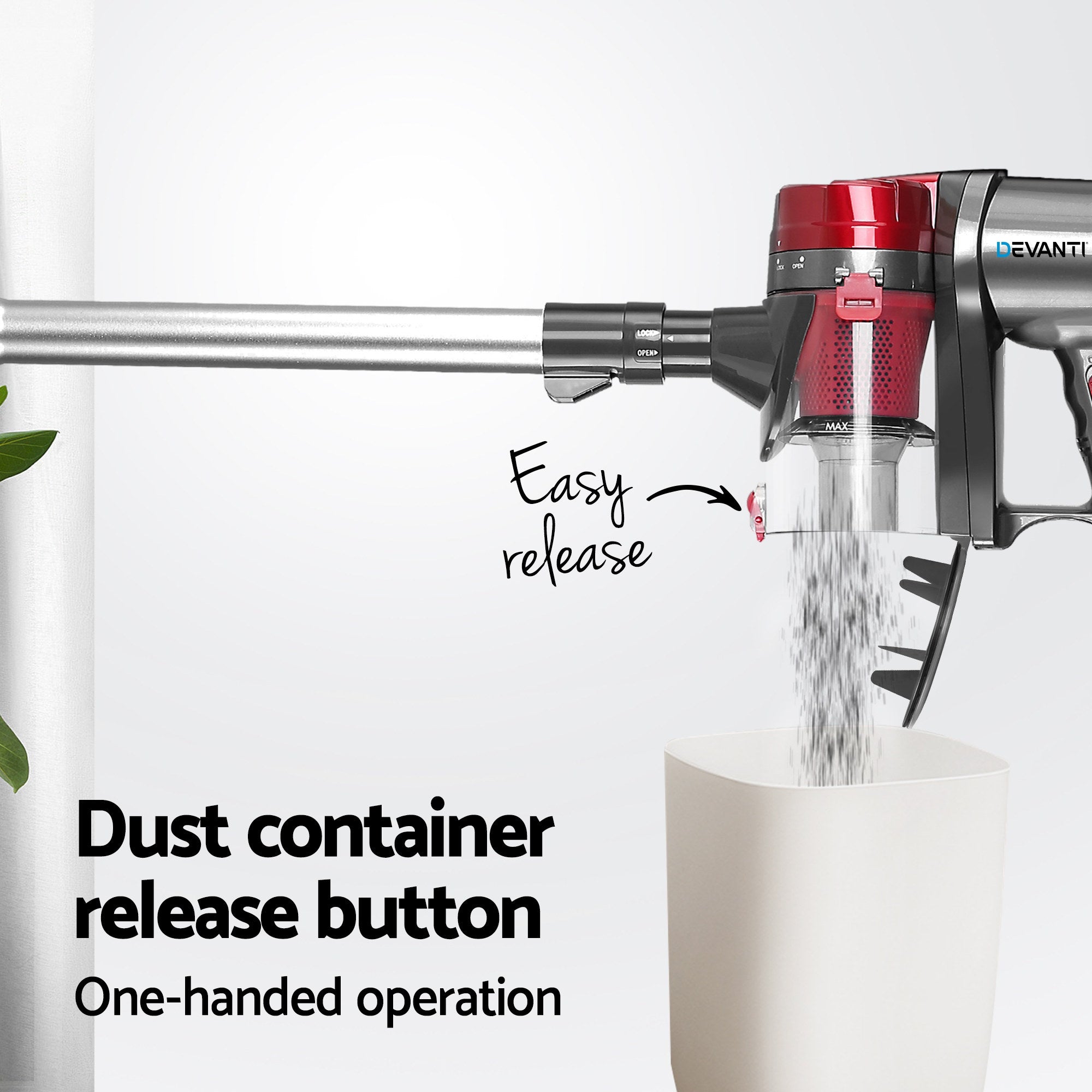 Devanti Corded Handheld Bagless Vacuum Cleaner - Red and Silver