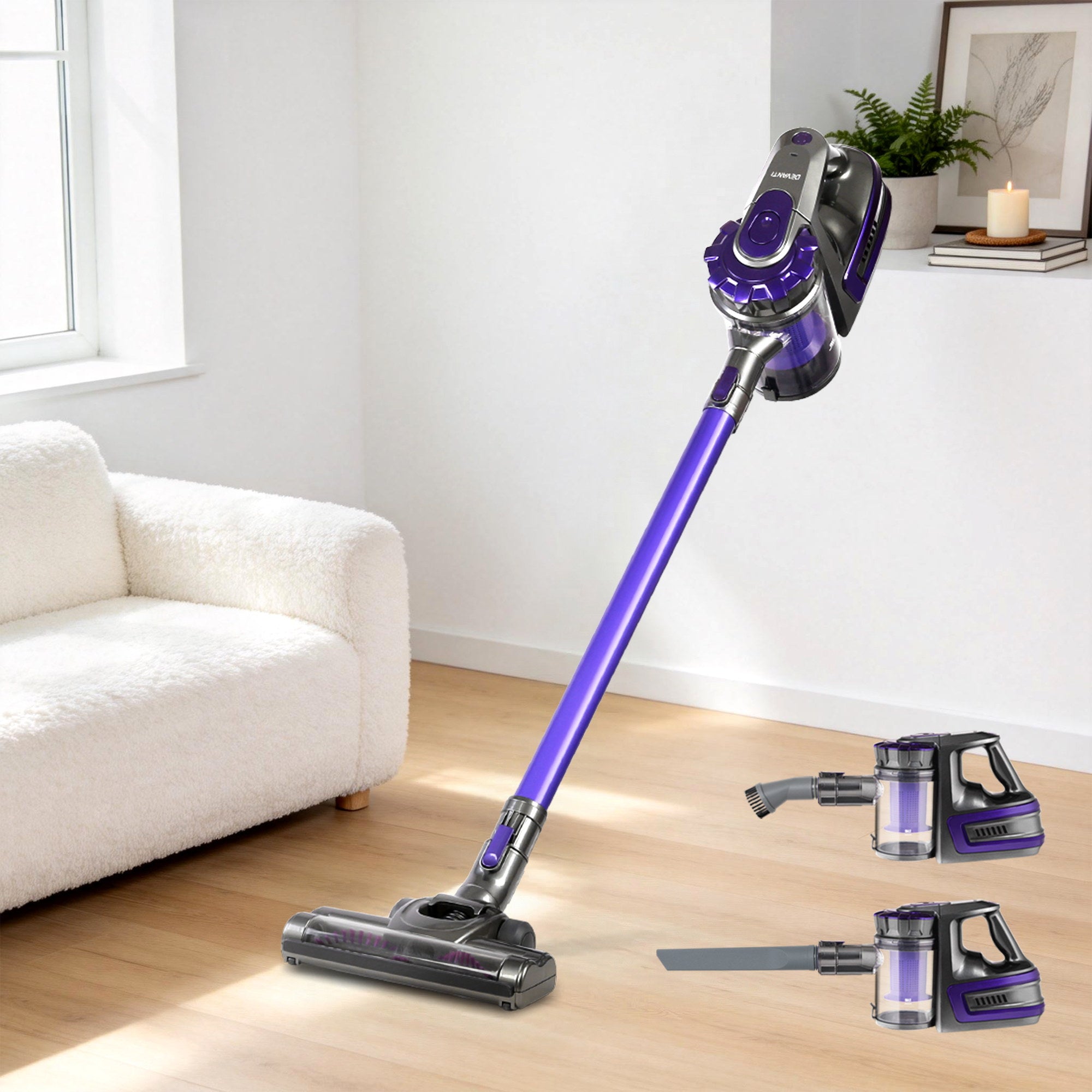 Cordless Devanti Stick Vacuum Cleaner - 150W Purple
