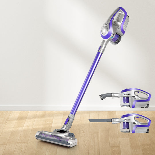 Purple colour - Compact Devanti Cordless Vacuum Cleaner - 150W Purple