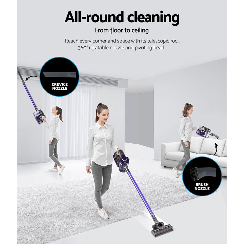Durable Devanti Cordless Vacuum Cleaner - Purple - Handheld Speed Hepa Filter