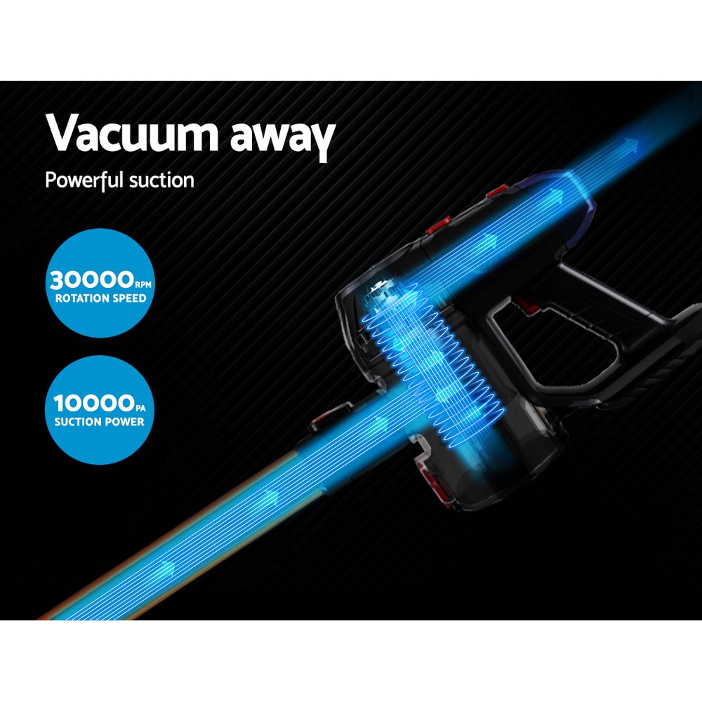 Sleek Devanti Cordless Vacuum Cleaner with HEPA Filter - Gold