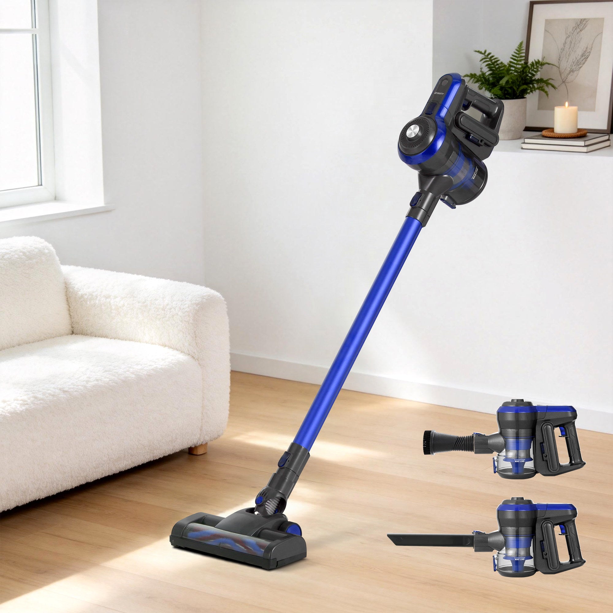 Powerful Devanti Cordless Vacuum Cleaner - 250W Blue