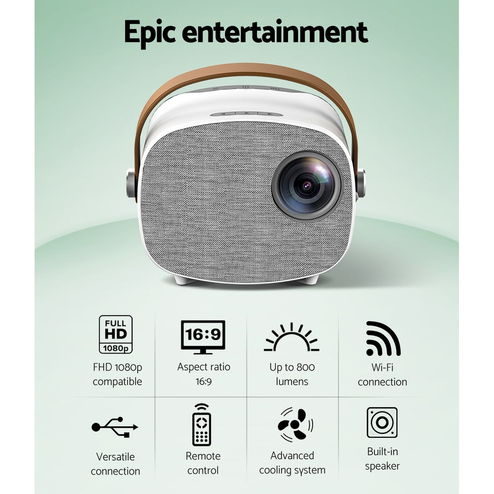Mini Video Projector Wifi USB HDMI Portable 50ANSI Lumens