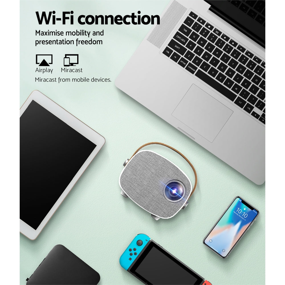 Mini Video Projector Wifi USB HDMI Portable 50ANSI Lumens
