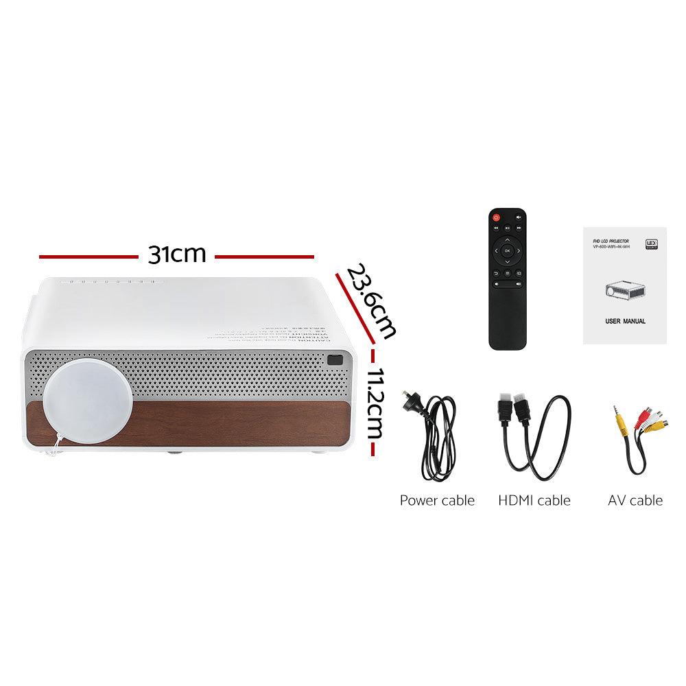 Portable Wifi Video Projector 4K Home Theater Hdmi 1080P Native