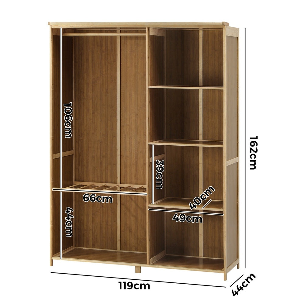 Open Wardrobe Clothes Rack with Hanging Rail & 5 Storage Shelves