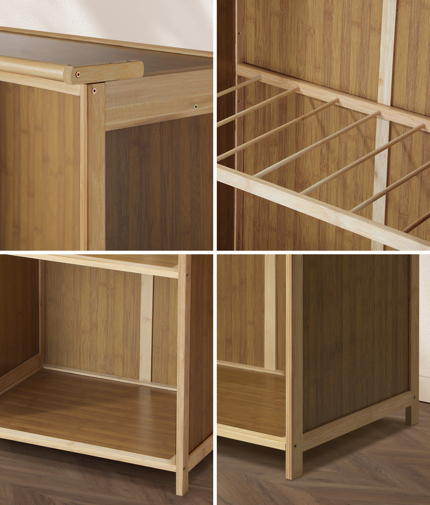 Open Wardrobe Clothes Rack with Hanging Rail & 5 Storage Shelves