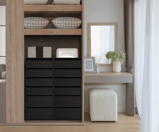 Wardrobe Shelf Unit 6 Chest of Drawers Black | Wardrobe