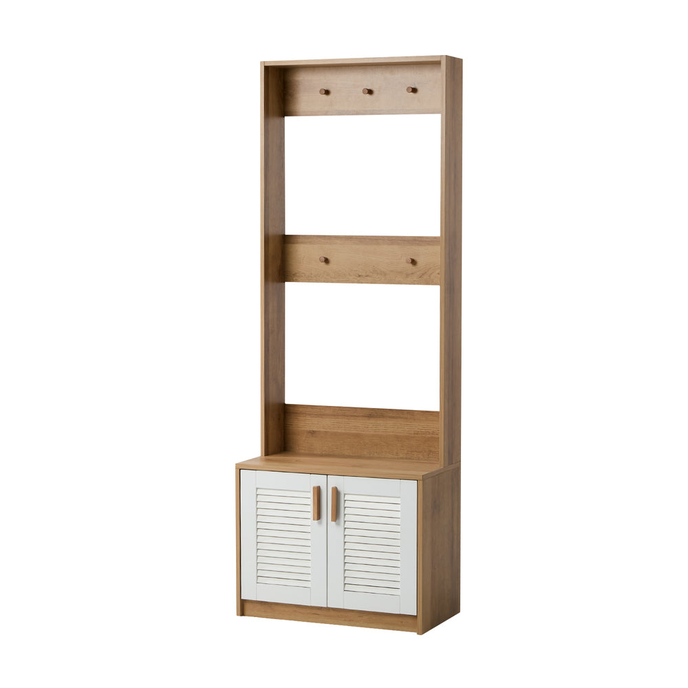 Tree Wardrobe Shelf Bench Coat Rack Entryway Storage Natural
