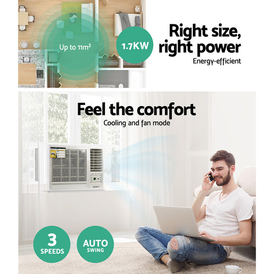 Window Air Conditioner 1.7kW Compact Cooling Unit - Portable Air Conditioners