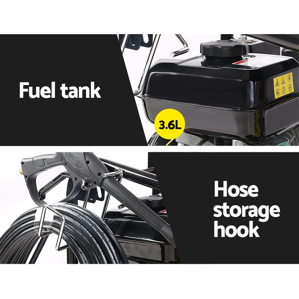 4800PSI Petrol High Pressure Cleaner Washer 10HP 20M Hose Gurney