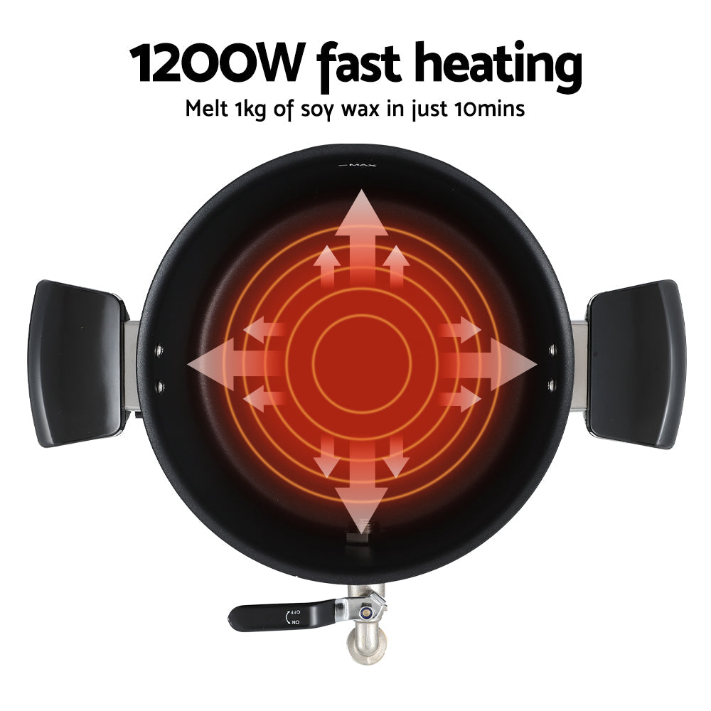 1200W - 5L Wax Melter Candle Making 1200W Pot Quick Pour Spout Soy Soap