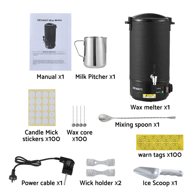 10L Wax Melter Candle Making 1520W Melting Pot Furnace Pour