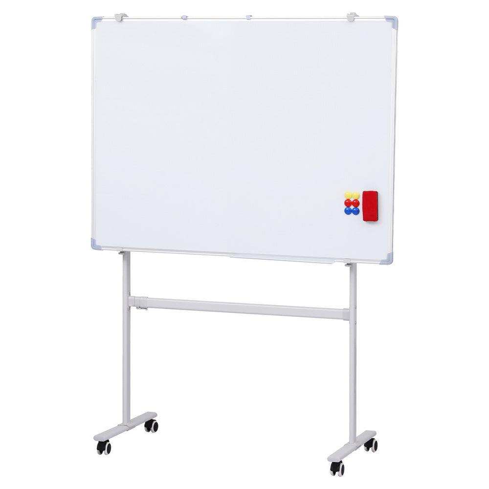 Desks - 90X120Cm Standing Magnetic Whiteboard With Wheels