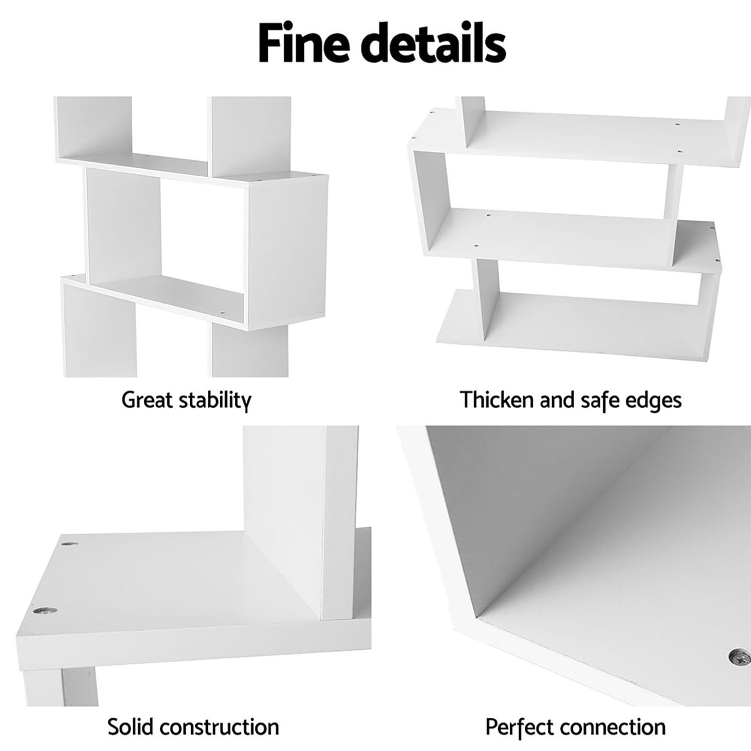 King Single Bed Frame Bookshelf 212.5x117x90cm