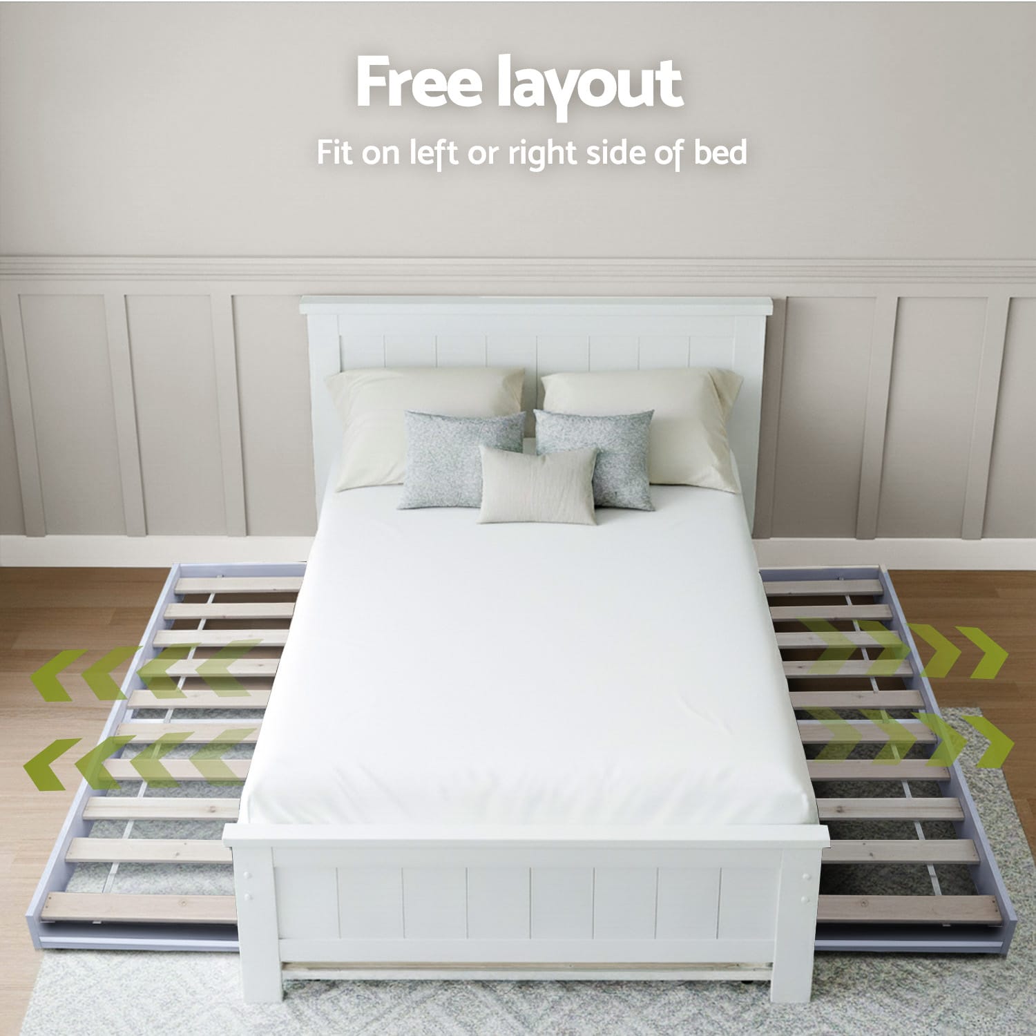 King Single Bed Frame Bookshelf 212.5x117x90cm