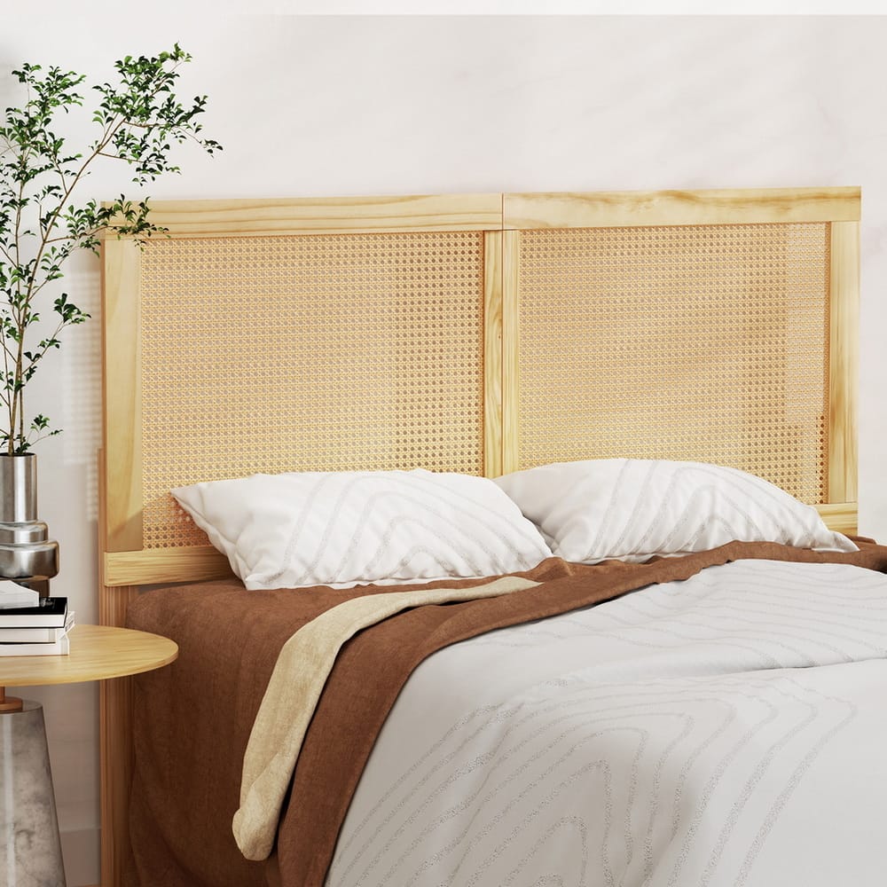 Queen Bed Frame Rattan Headboard