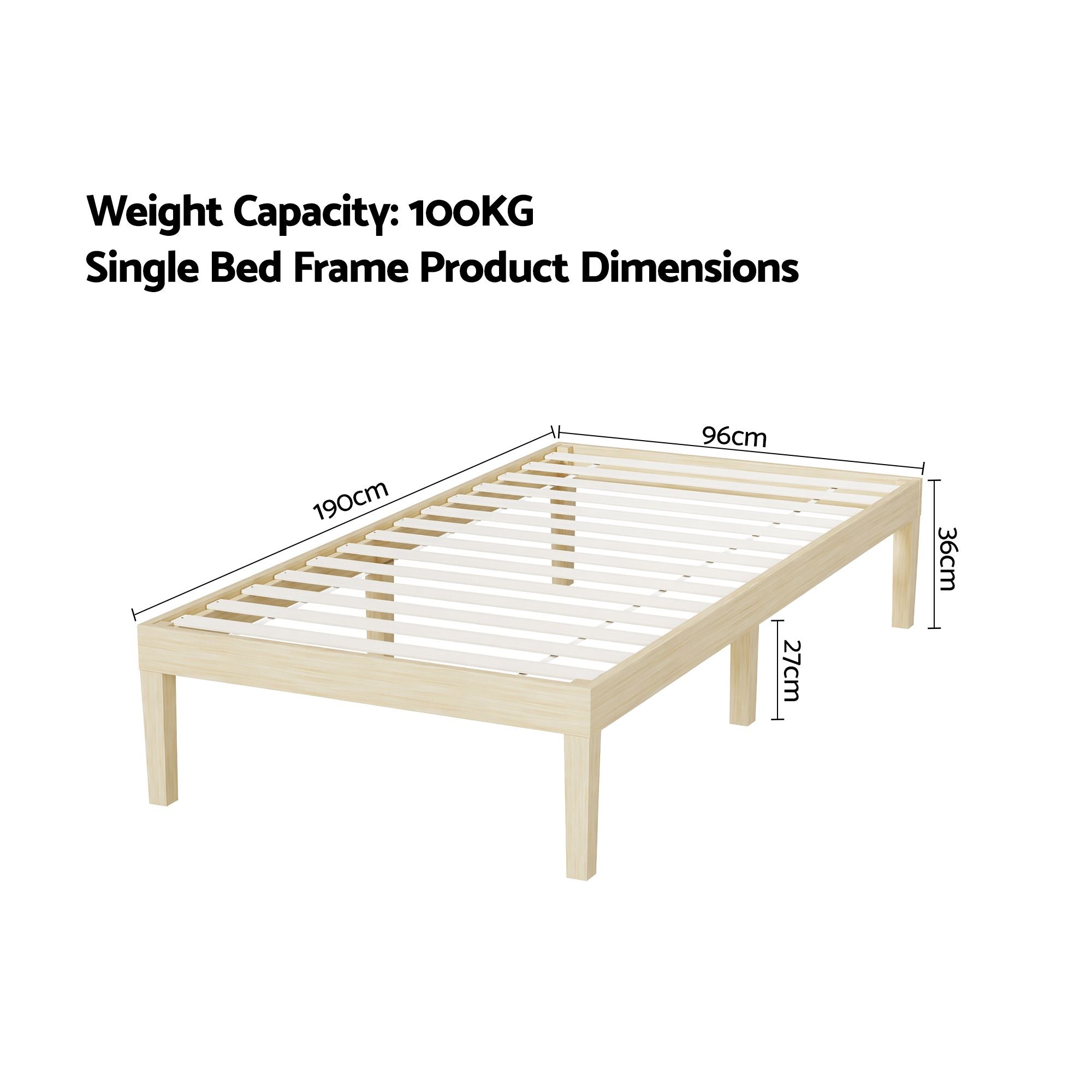 Artiss Bed Frame Double Size Wooden Base Mattress Platform Timber Pine BRUNO