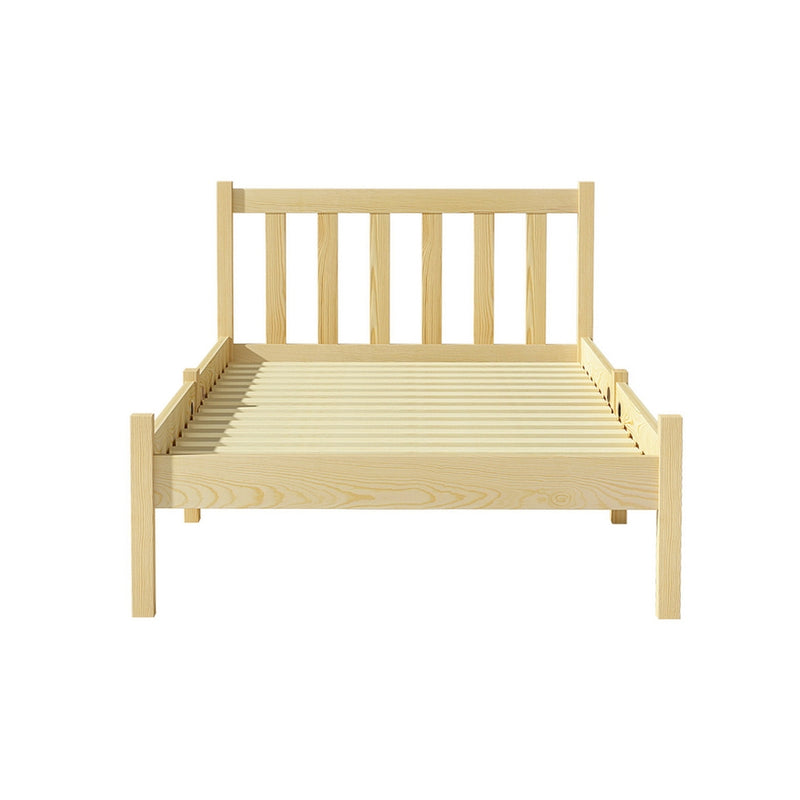 Single Wooden Bed Frame with Slatted Base Oak Finish