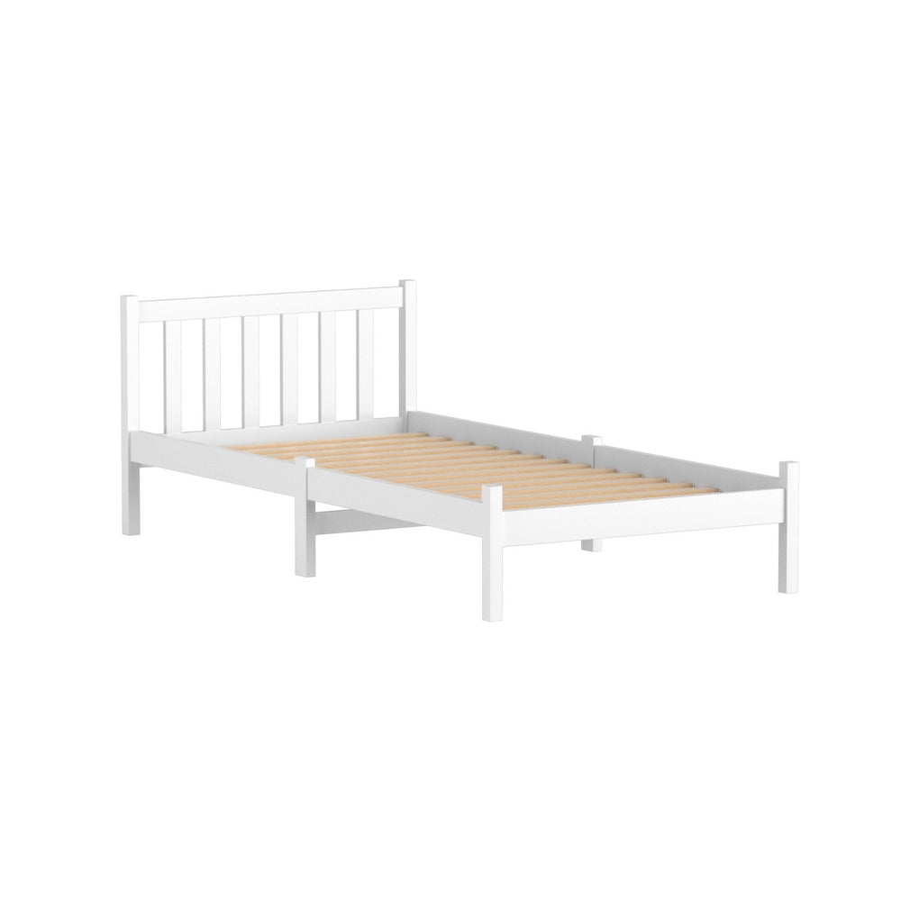 Single Bed Frame Wooden Mattress Base White