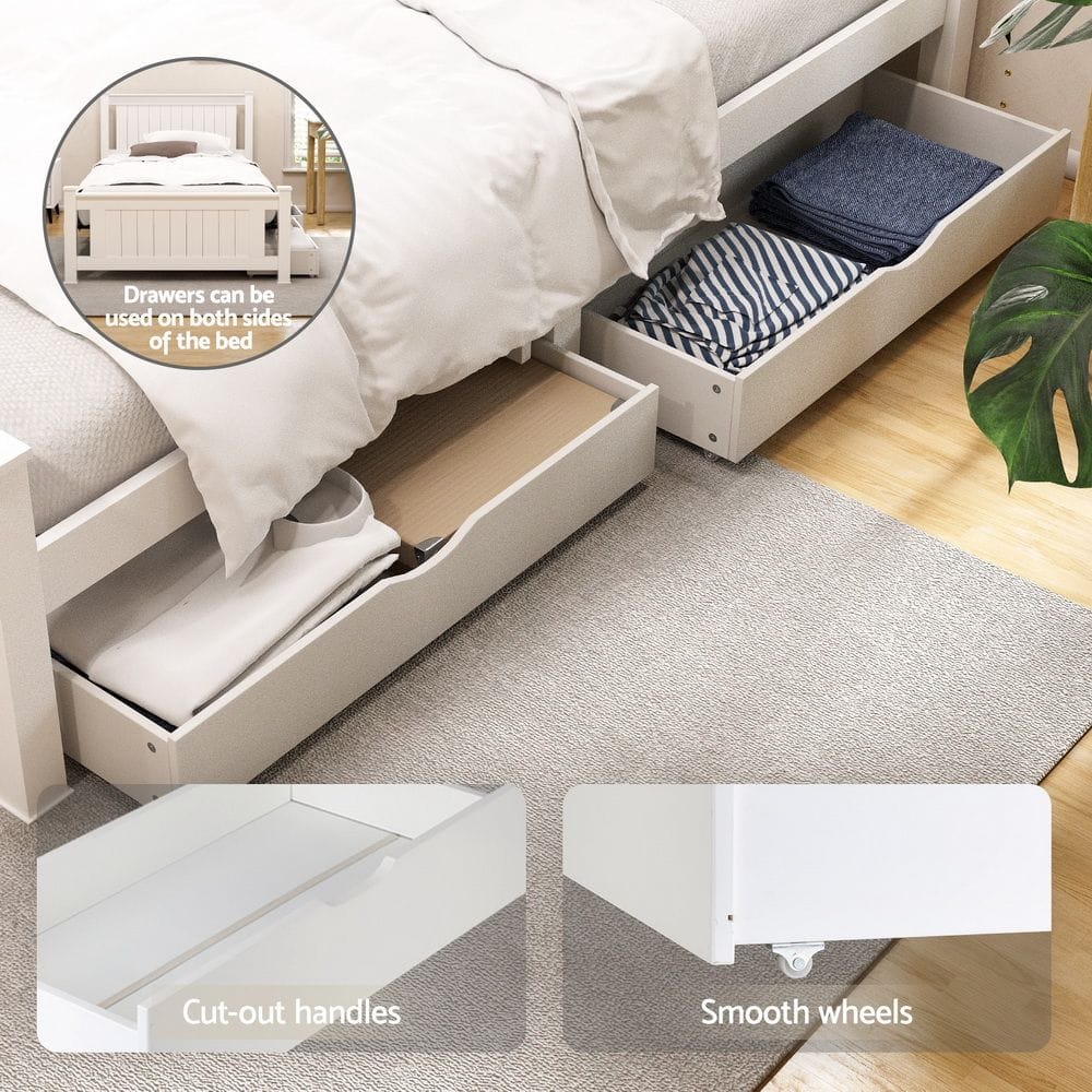King Single Bed Frame With Storage 216x118x94cm