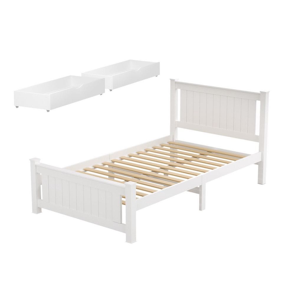 King Single Bed Frame With Storage 216x118x94cm