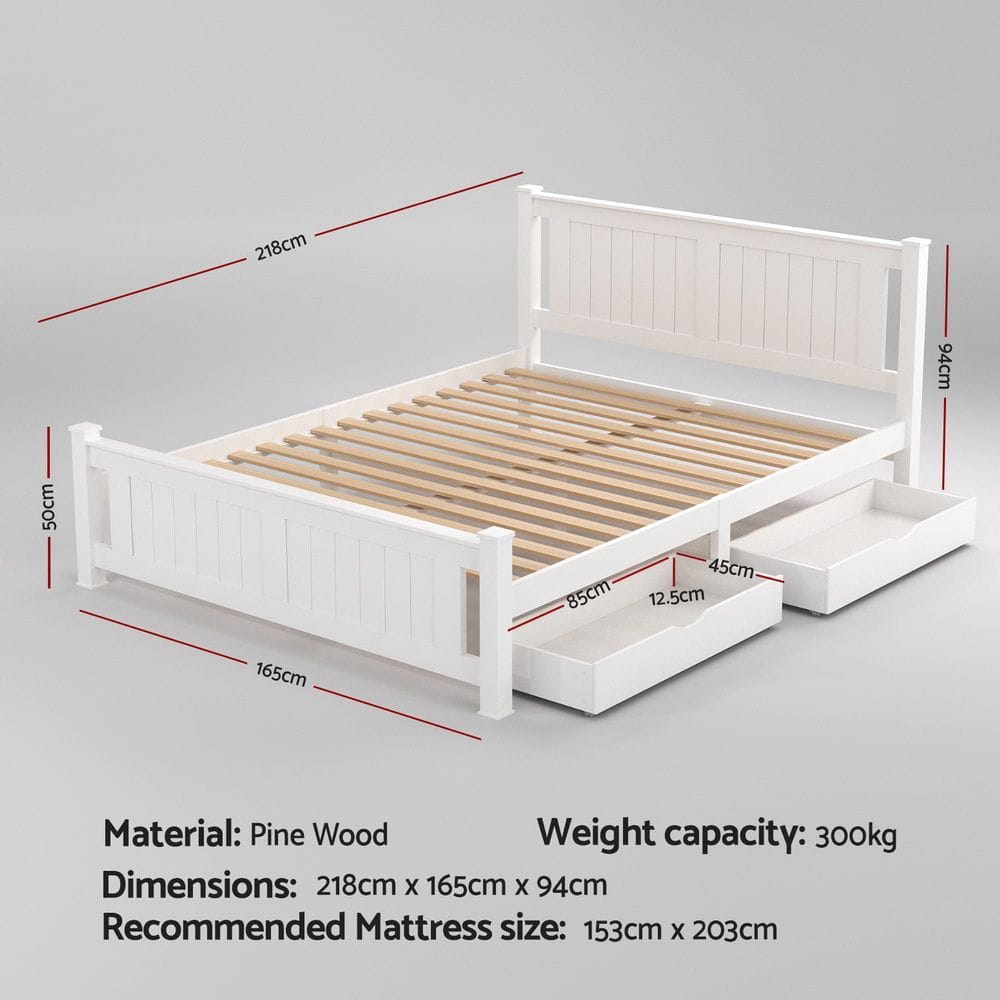 Queen Bed Frame With Storage 218x165x94cm