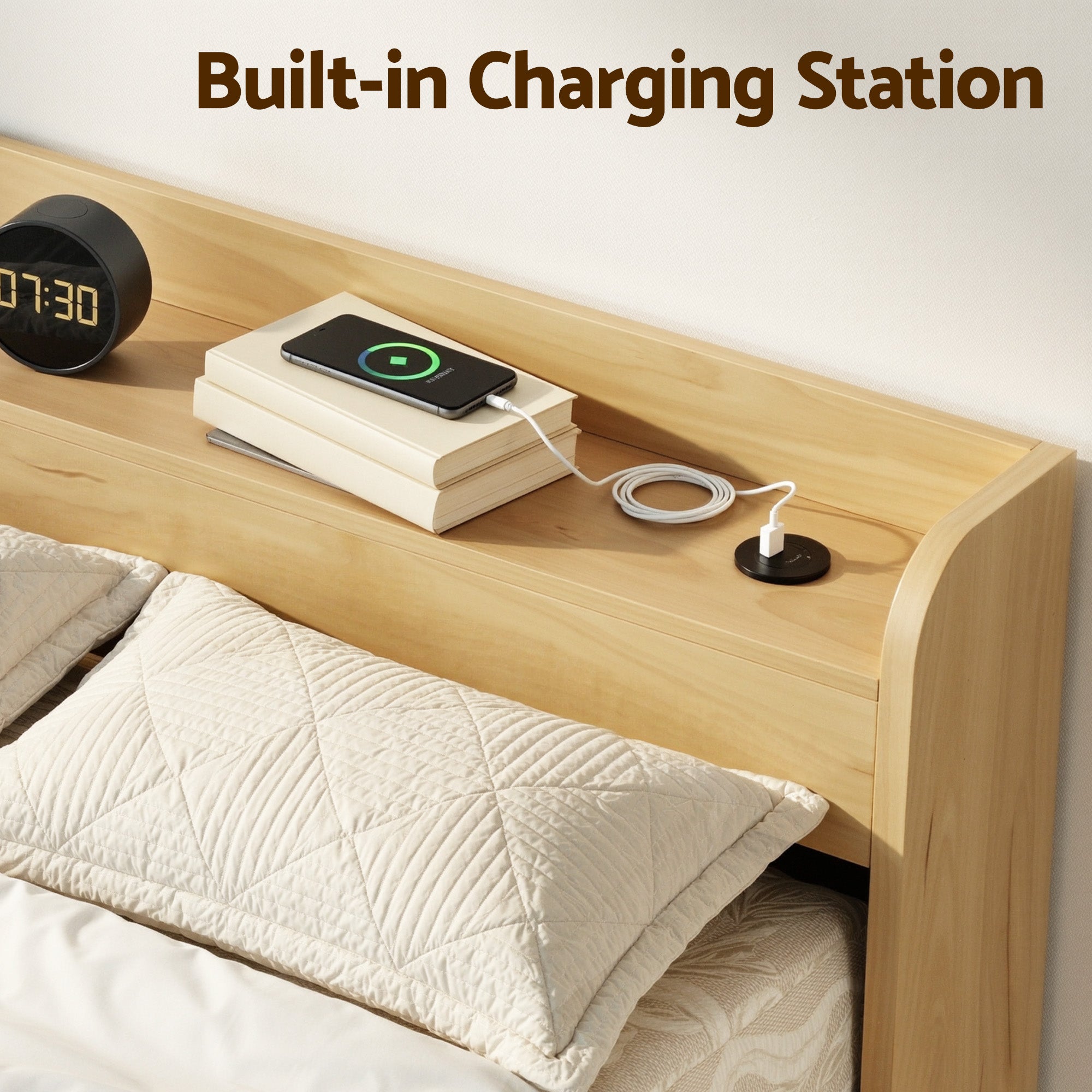 Artiss King Single Bed Frame 2 Drawers USB Ports | Simpledeals