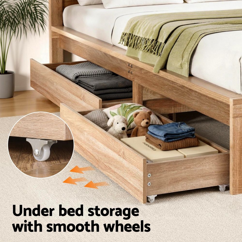 Under Bed Storage Drawers on Wheels Wooden | Simpledeals