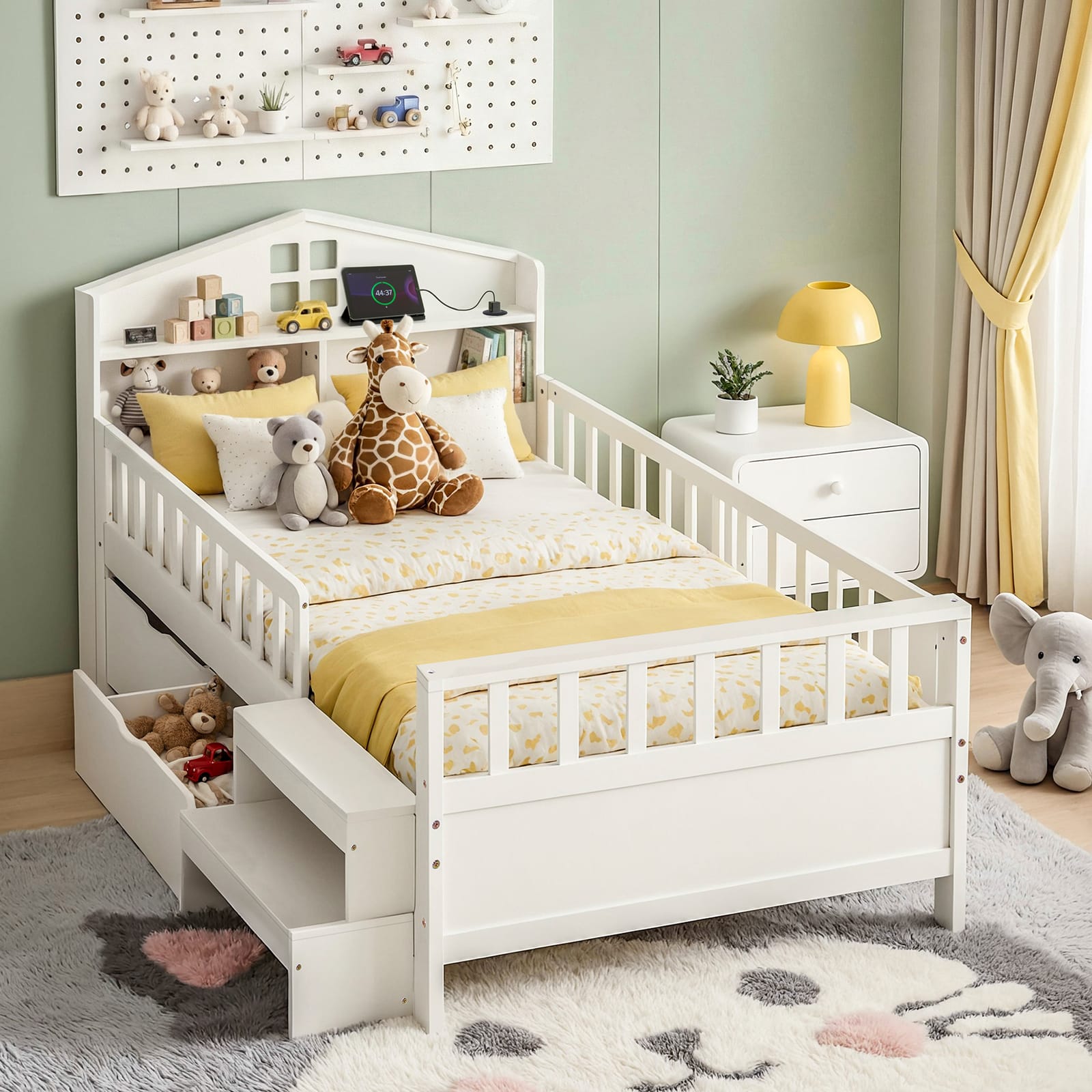 Single Bed Frame Storage 202x97x89cm